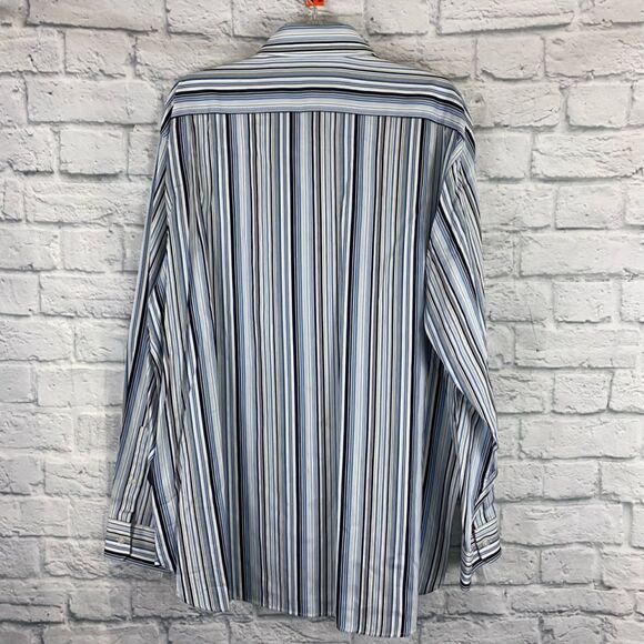 Michael Kors Longsleeve button down stripe dress shirt w/button cuffs men XXL - Picture 7 of 7